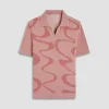Abstract Knit Short Sleeve Johnny Sweater