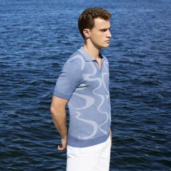 Abstract Knit Short Sleeve Johnny Sweater