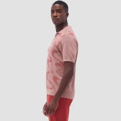 Abstract Knit Short Sleeve Johnny Sweater