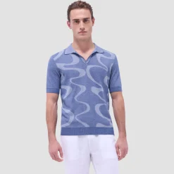 Abstract Knit Short Sleeve Johnny Sweater