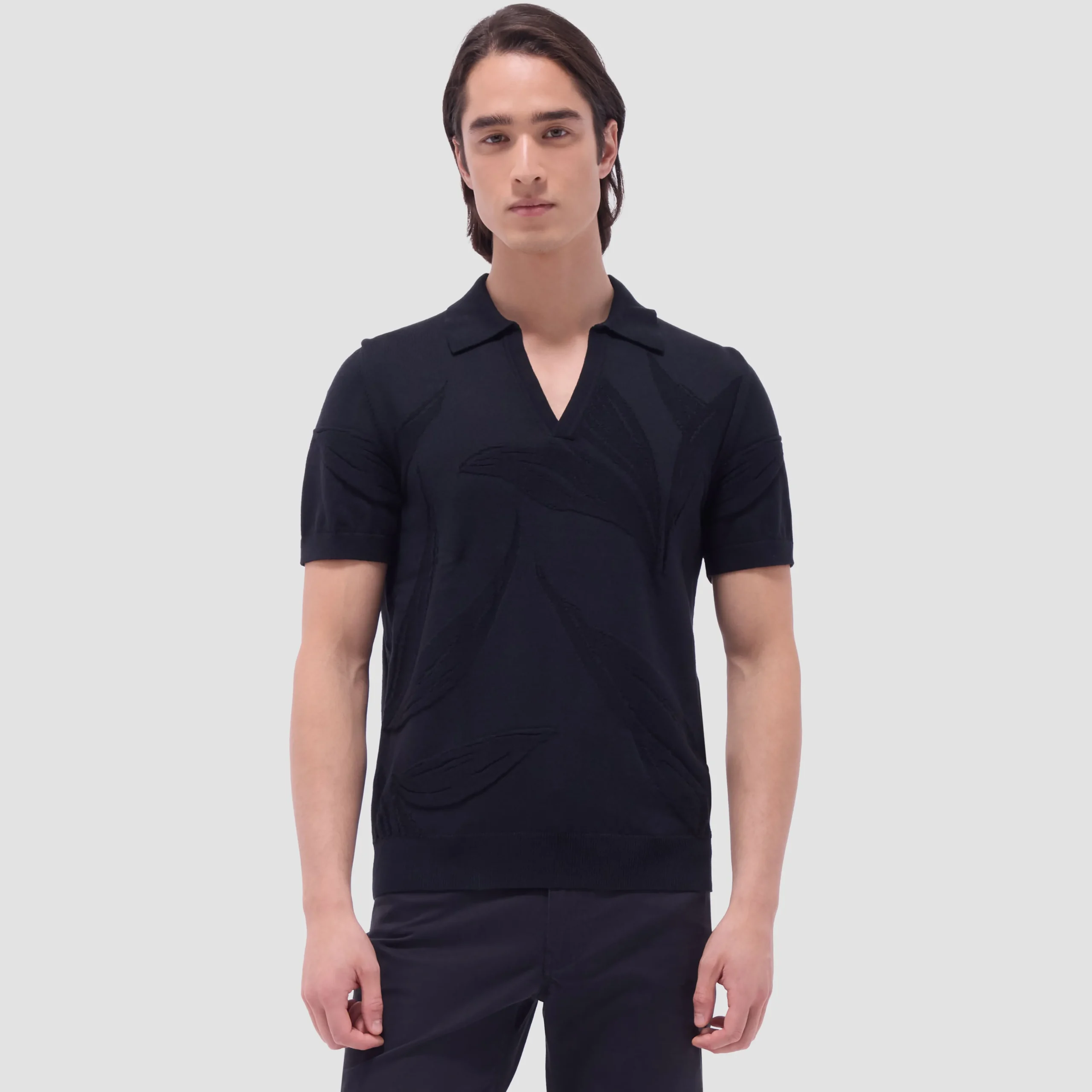 Abstract Short Sleeve Johnny Sweater
