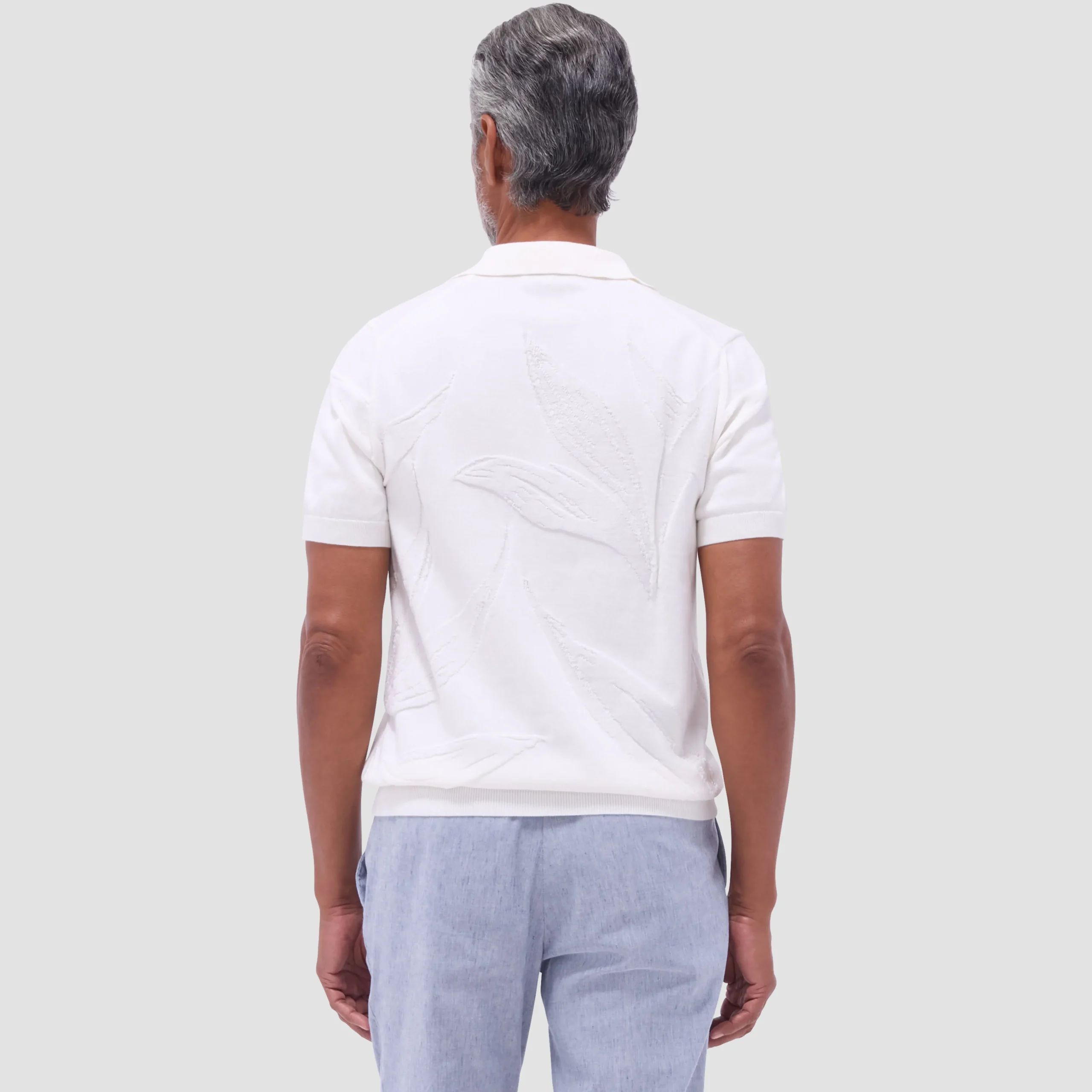 Abstract Short Sleeve Johnny Sweater
