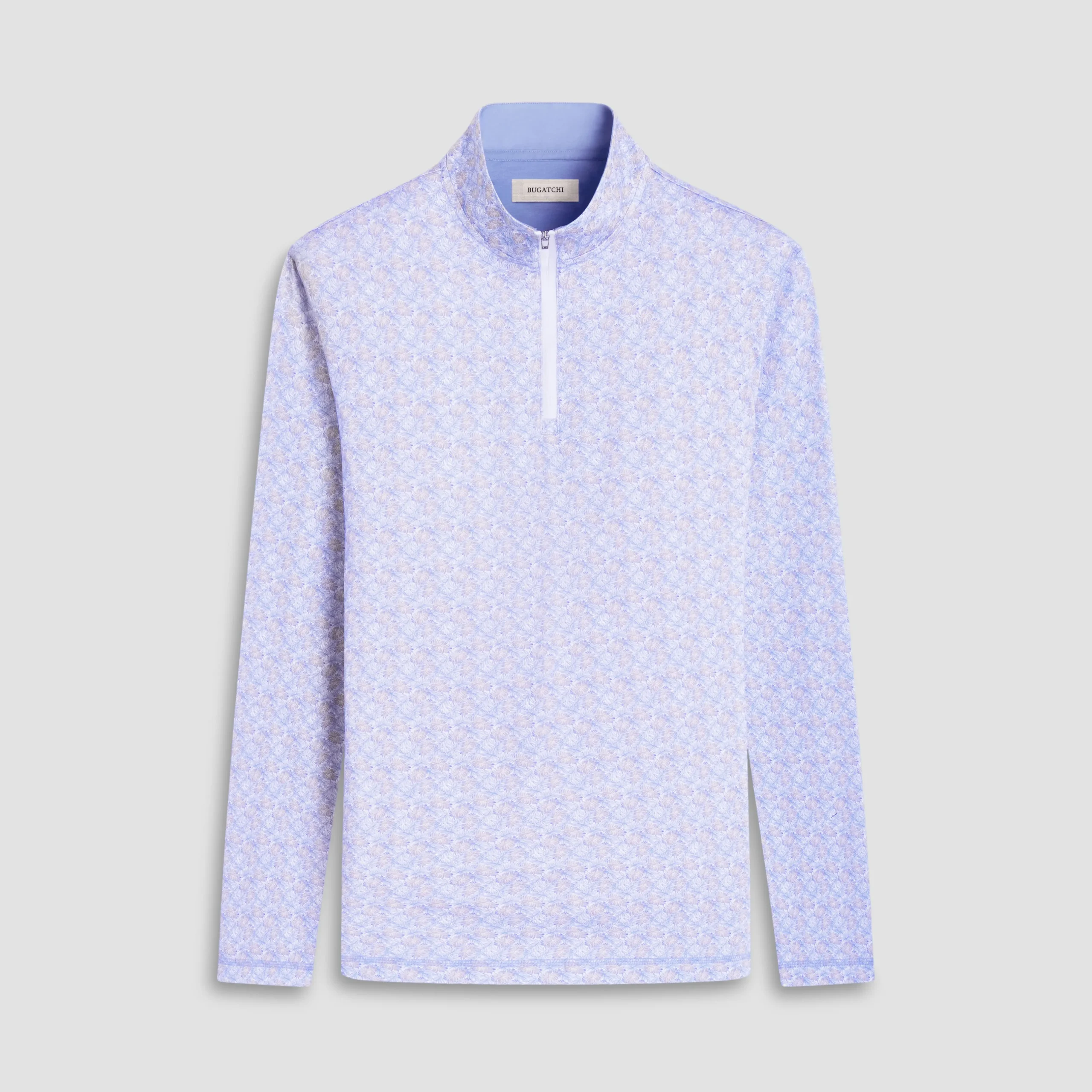 Anthony Leaf Print OoohCotton Quarter-Zip Pullover