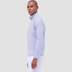 Anthony Leaf Print OoohCotton Quarter-Zip Pullover