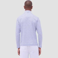 Anthony Leaf Print OoohCotton Quarter-Zip Pullover