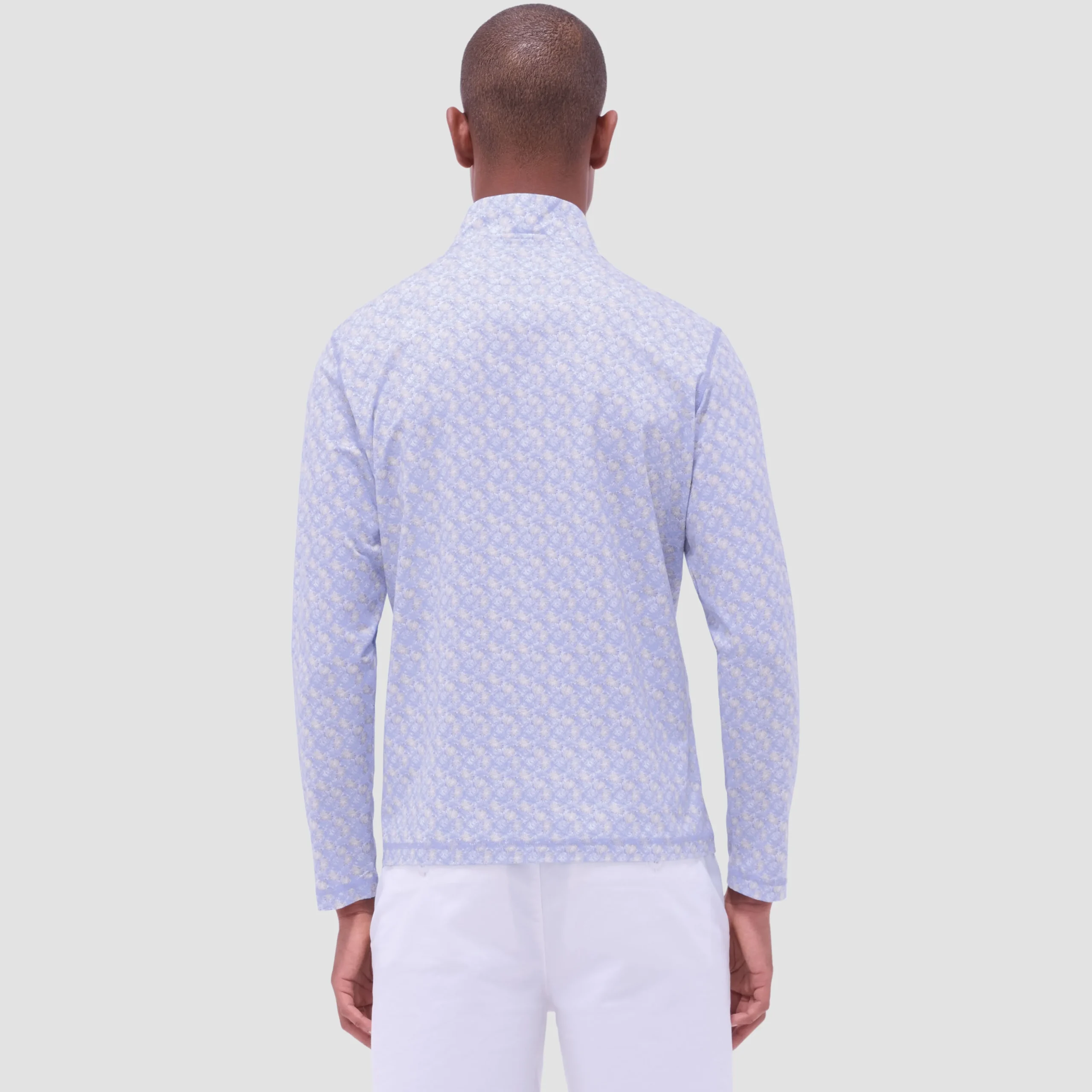 Anthony Leaf Print OoohCotton Quarter-Zip Pullover