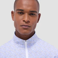 Anthony Leaf Print OoohCotton Quarter-Zip Pullover