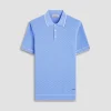 Basket Stitch Three Button Polo Sweater