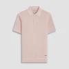 Basket Stitch Three Button Polo Sweater