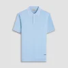 Basket Stitch Three Button Polo Sweater