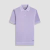 Basket Stitch Three Button Polo Sweater