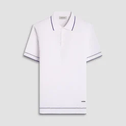 Basket Stitch Three Button Polo Sweater