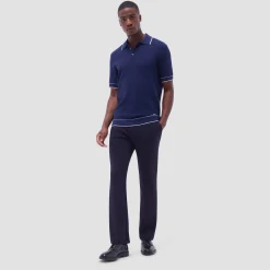 Basket Stitch Three Button Polo Sweater