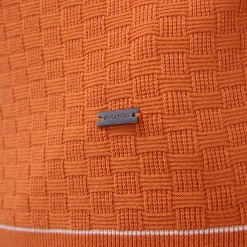 Basket Stitch Three Button Polo Sweater