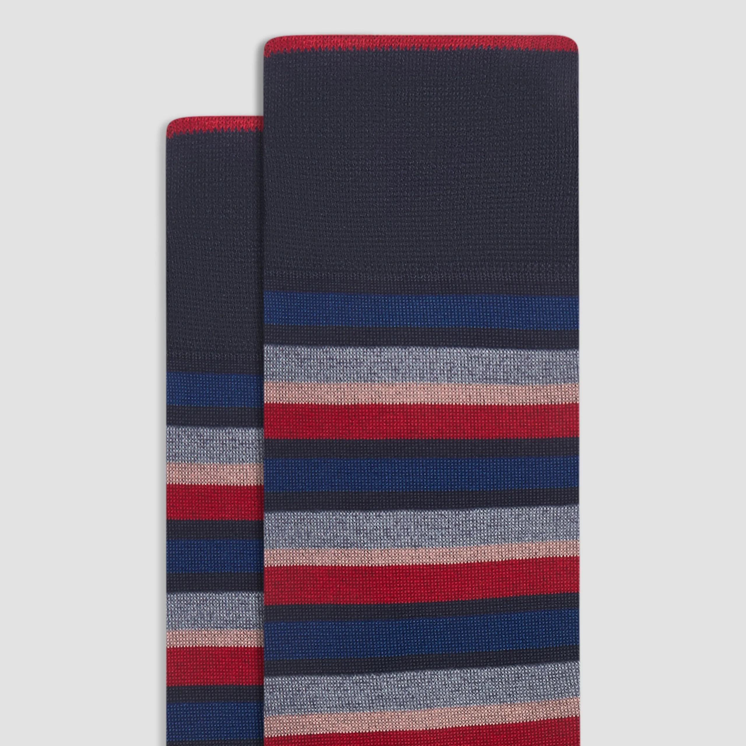 Checkerboard and Stripe Mid-Calf Socks