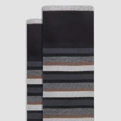 Checkerboard and Stripe Mid-Calf Socks