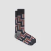 Check-Stripe Mid-Calf Socks