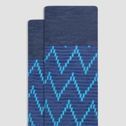 Chevron Stripe Mid-Calf Socks