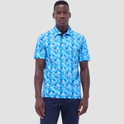 Hendrix Leaf Print Polo Shirt