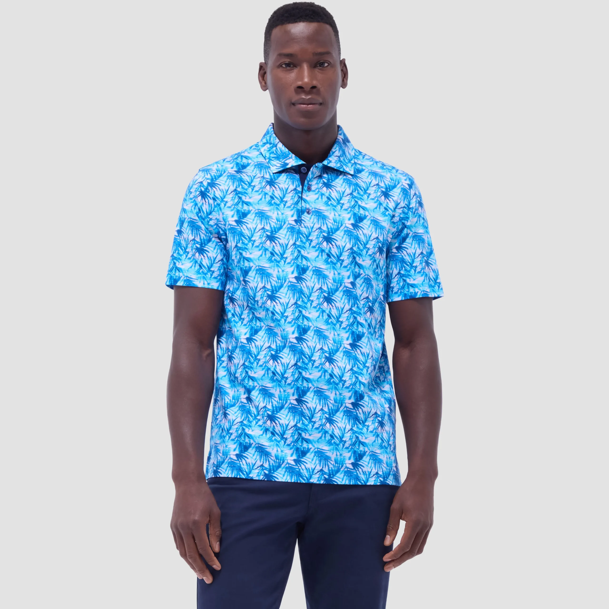 Hendrix Leaf Print Polo Shirt