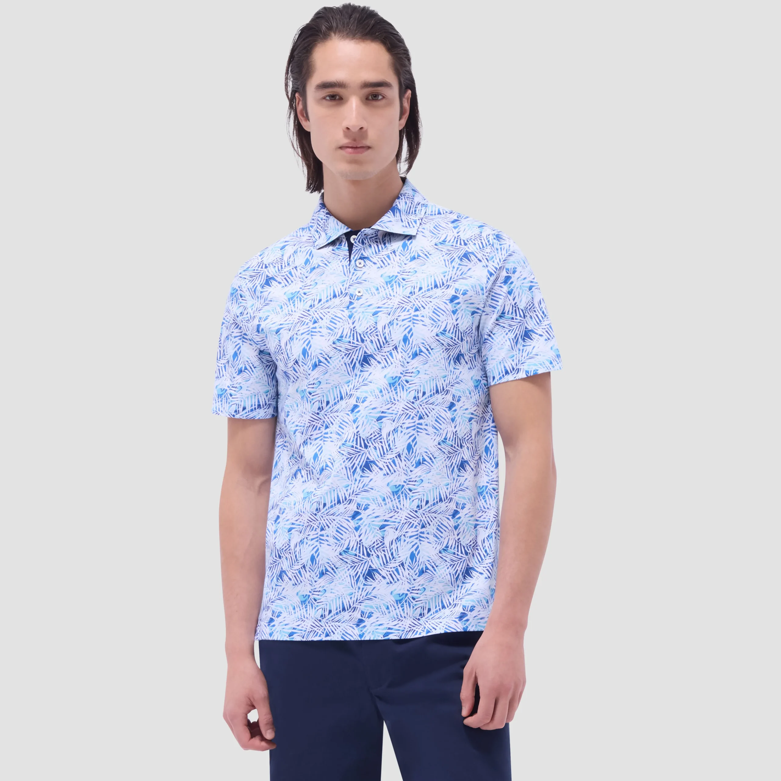 Hendrix Leaf Print Polo Shirt