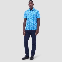 Hendrix Leaf Print Polo Shirt