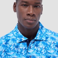 Hendrix Leaf Print Polo Shirt