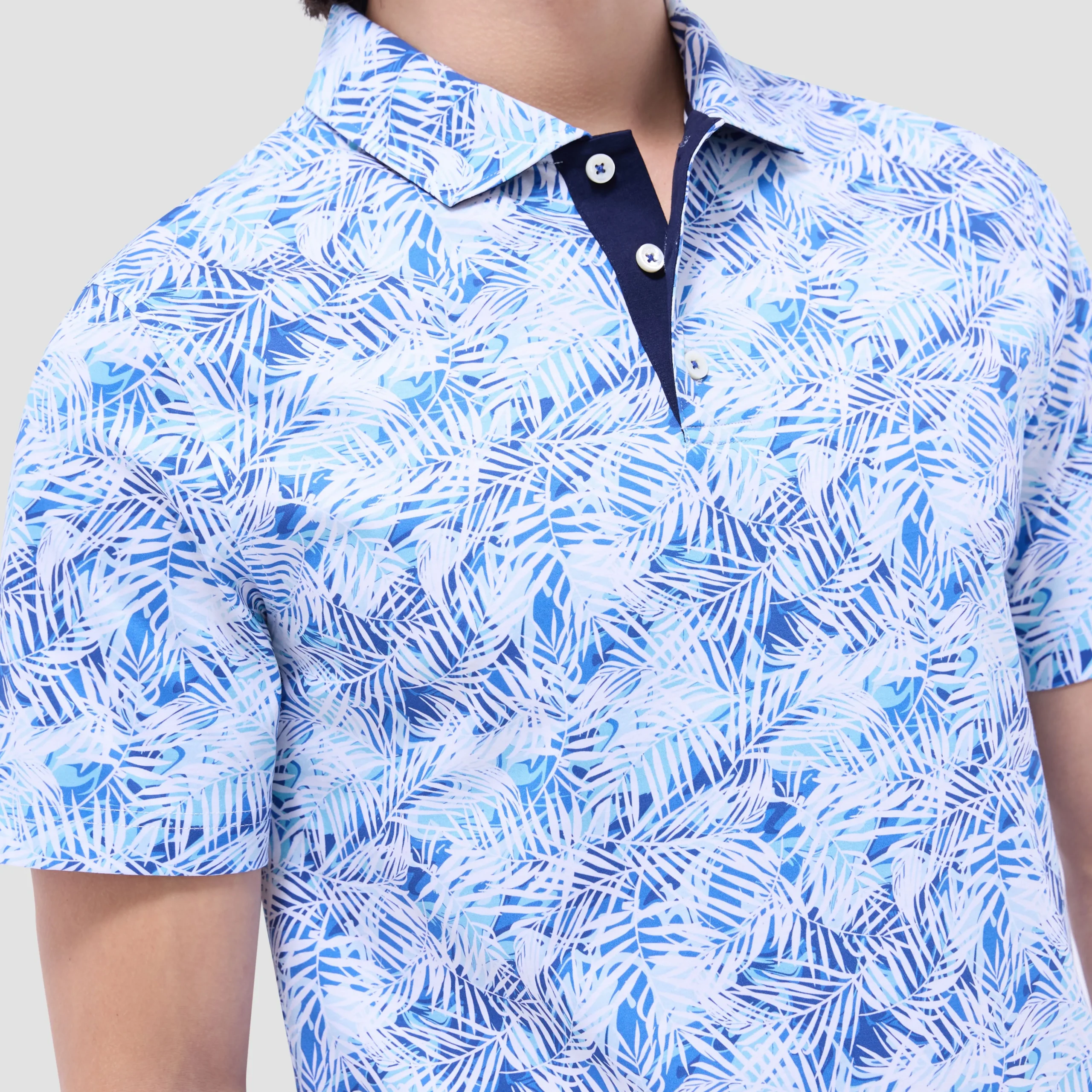 Hendrix Leaf Print Polo Shirt