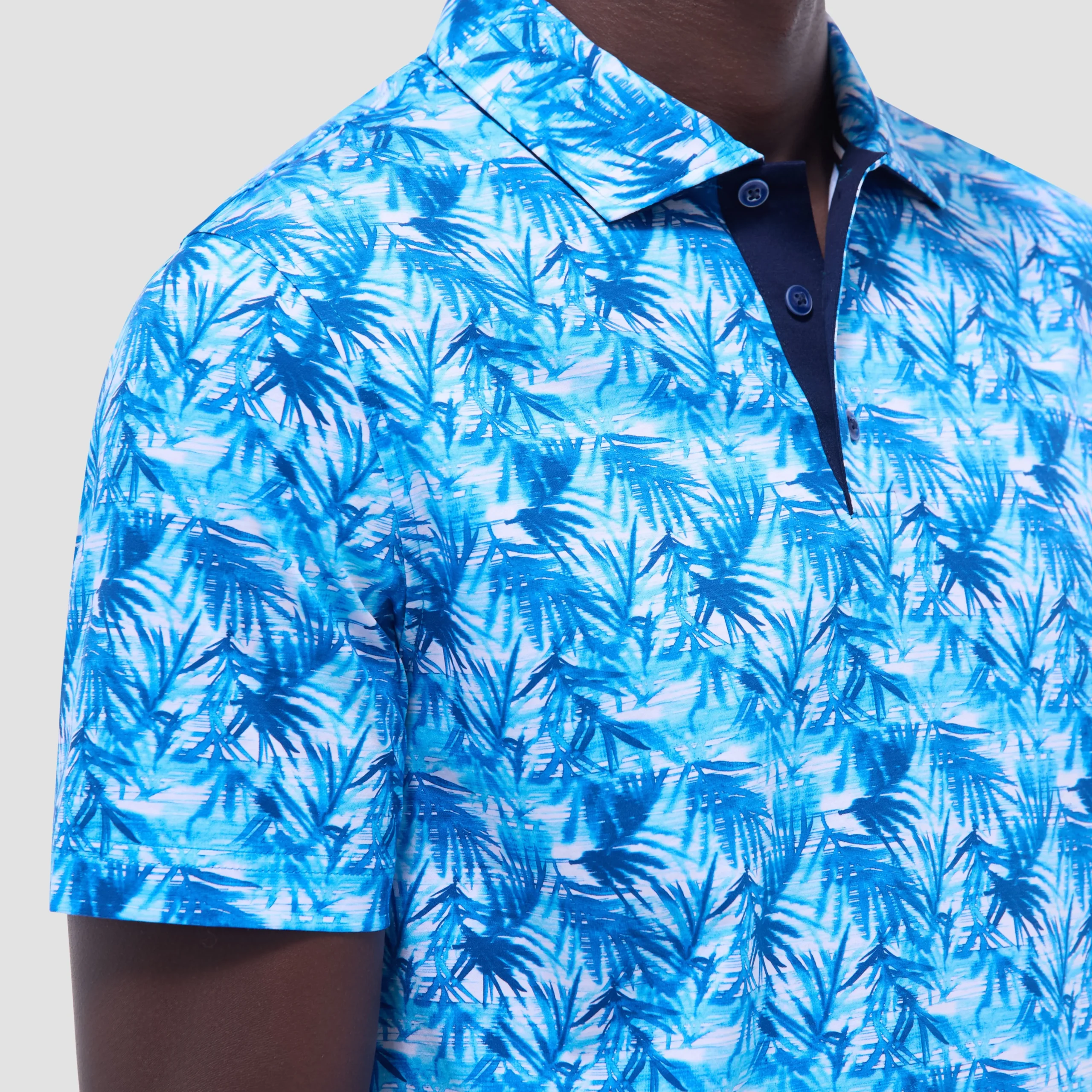 Hendrix Leaf Print Polo Shirt