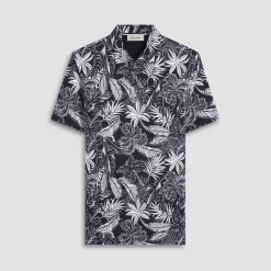Hendrix Tropical Leaf Print Polo Shirt