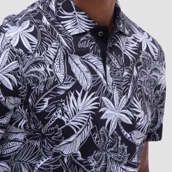 Hendrix Tropical Leaf Print Polo Shirt