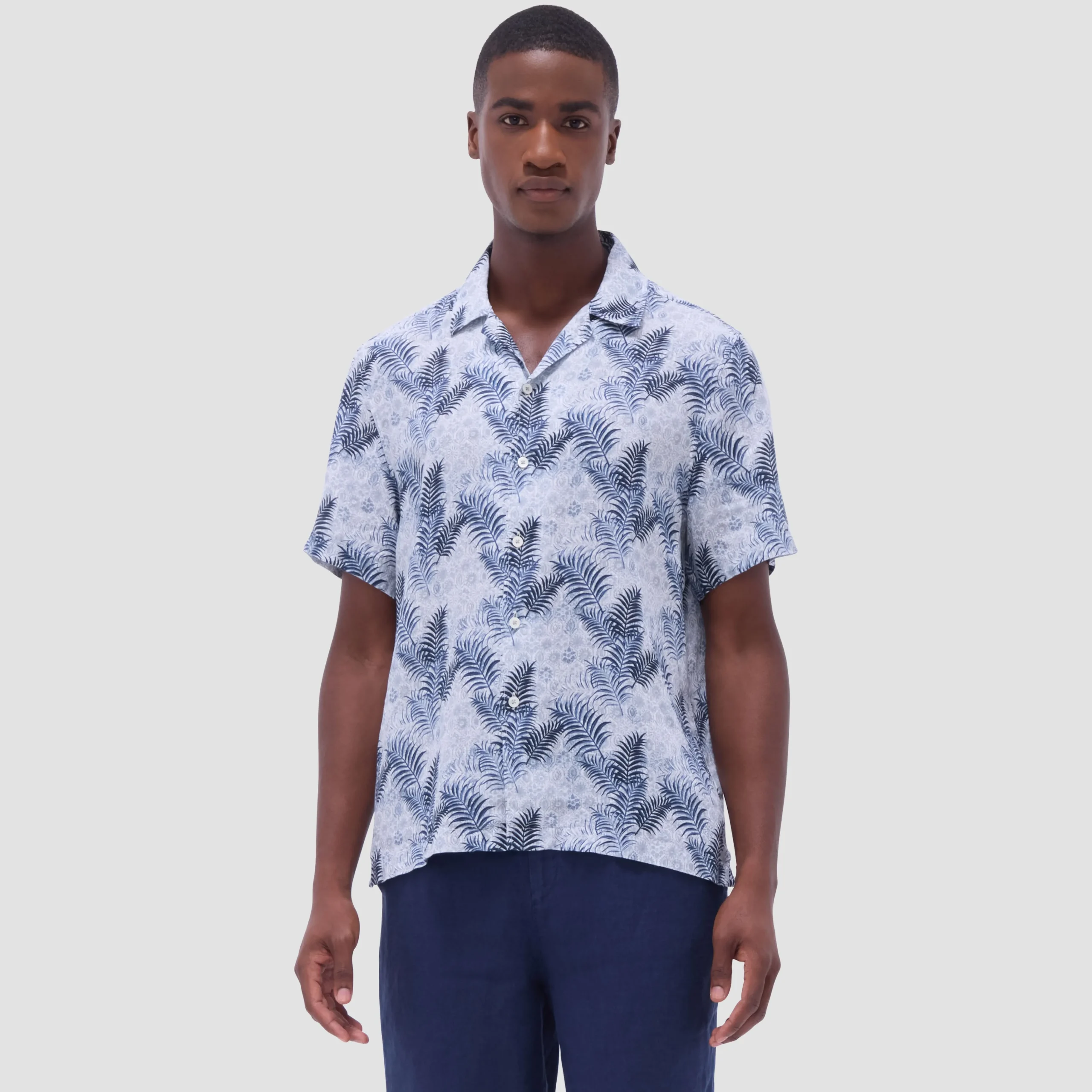 Jackson Leaf Print Camp Shirt