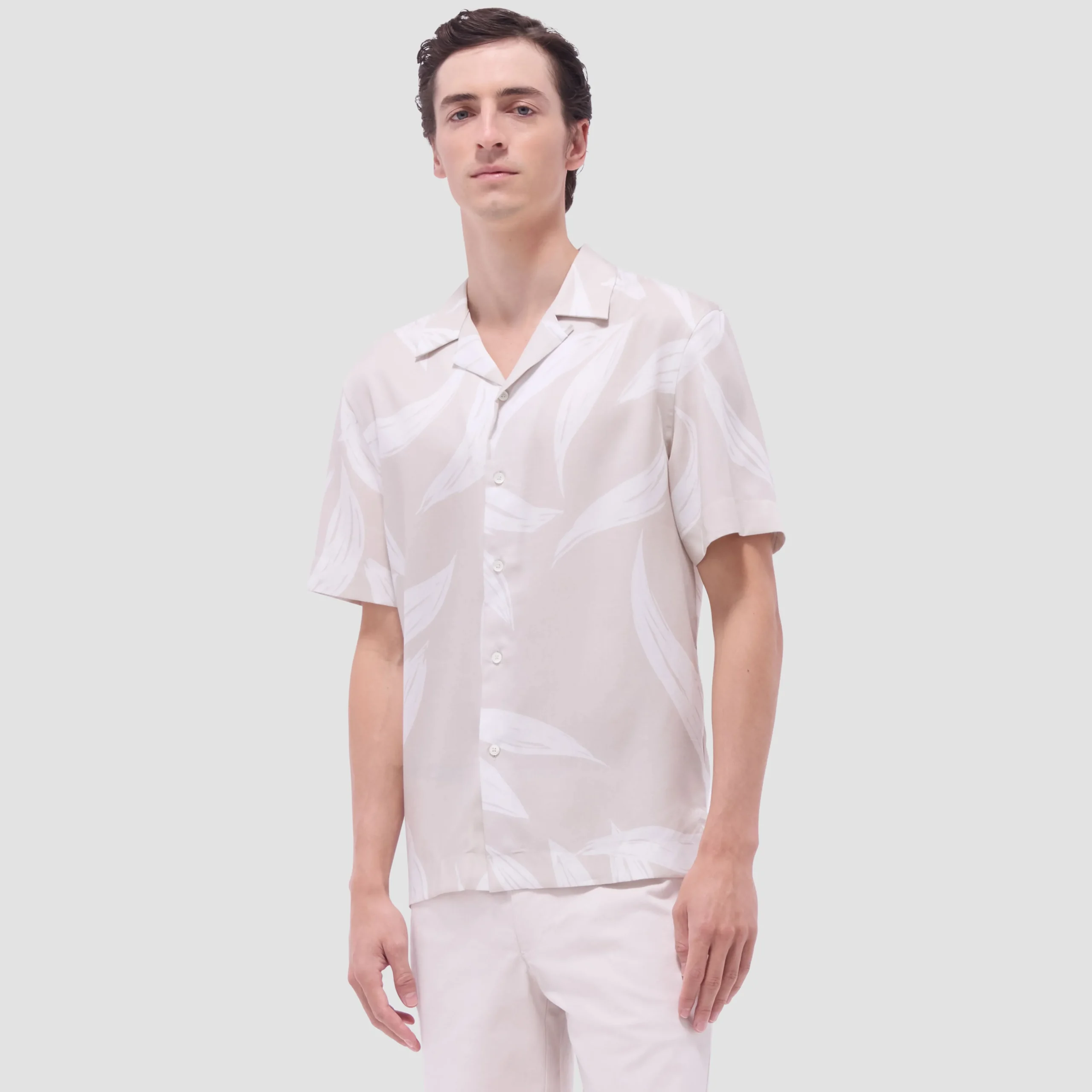 Jackson Leaf Print Camp Shirt
