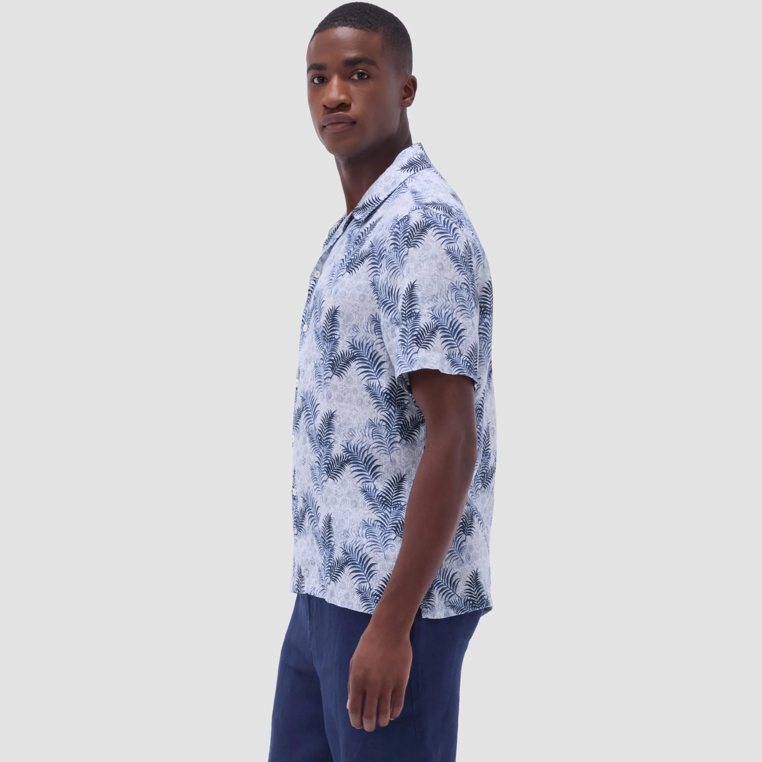Jackson Leaf Print Camp Shirt