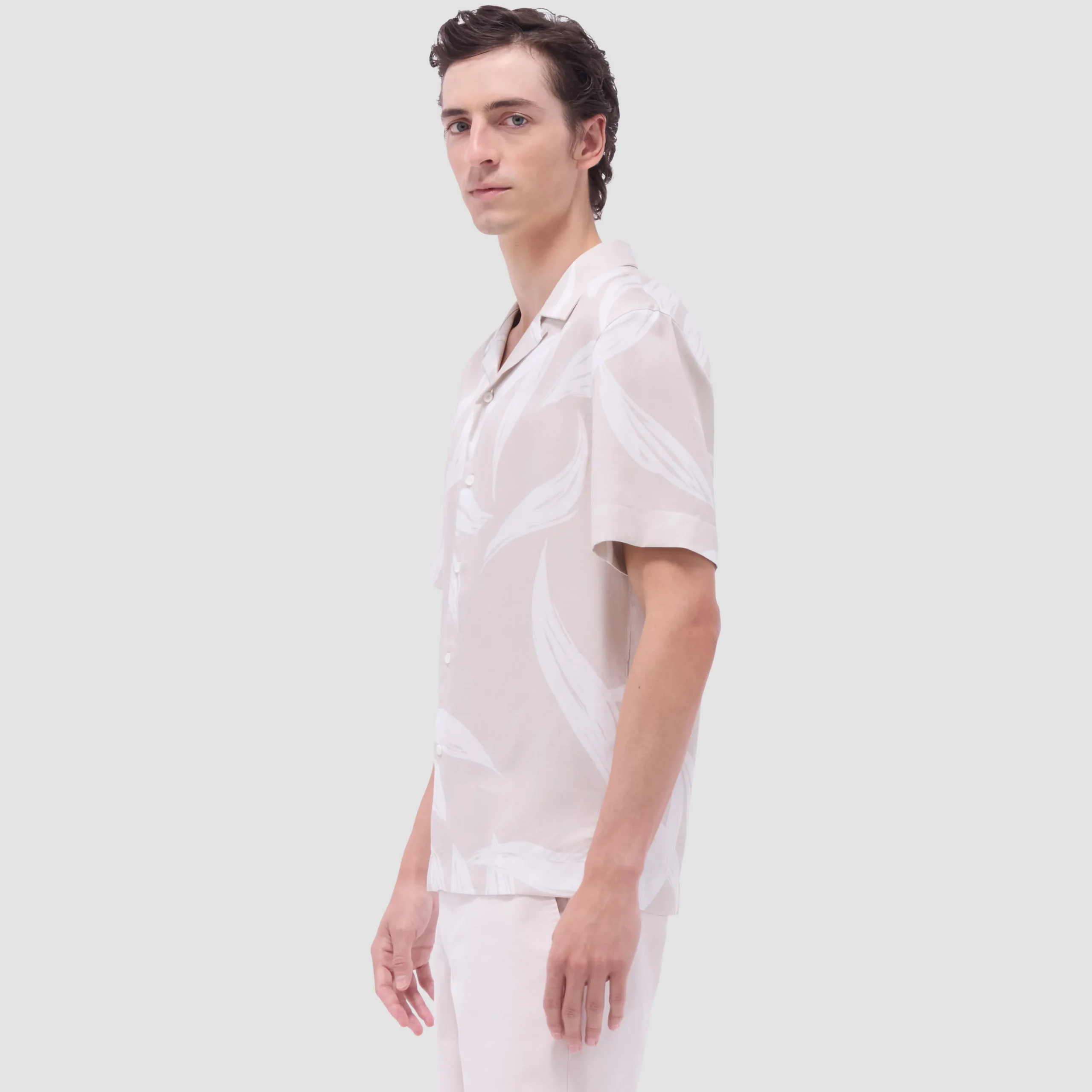 Jackson Leaf Print Camp Shirt