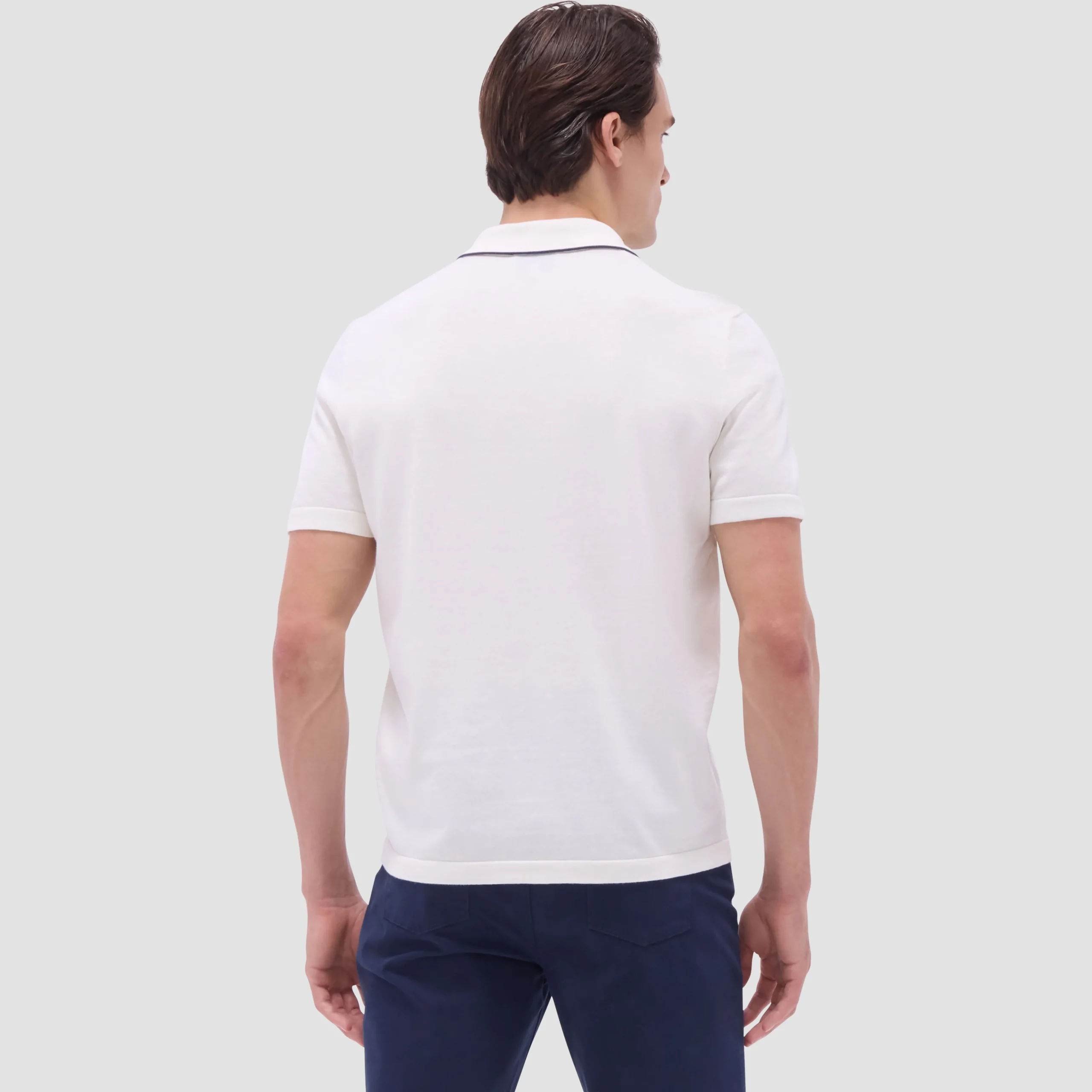Jersey Knit Short Sleeve Johnny Sweater