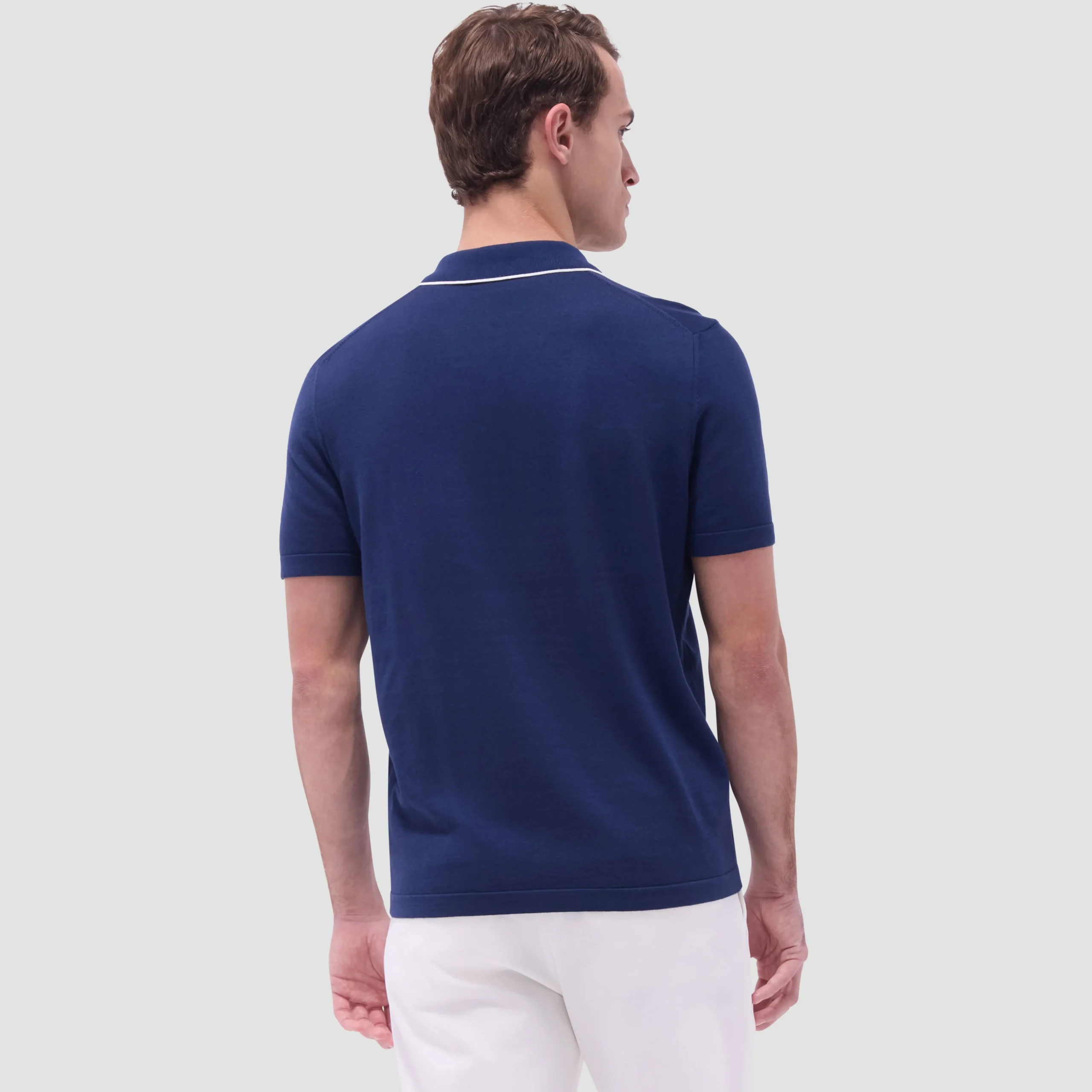 Jersey Knit Short Sleeve Johnny Sweater