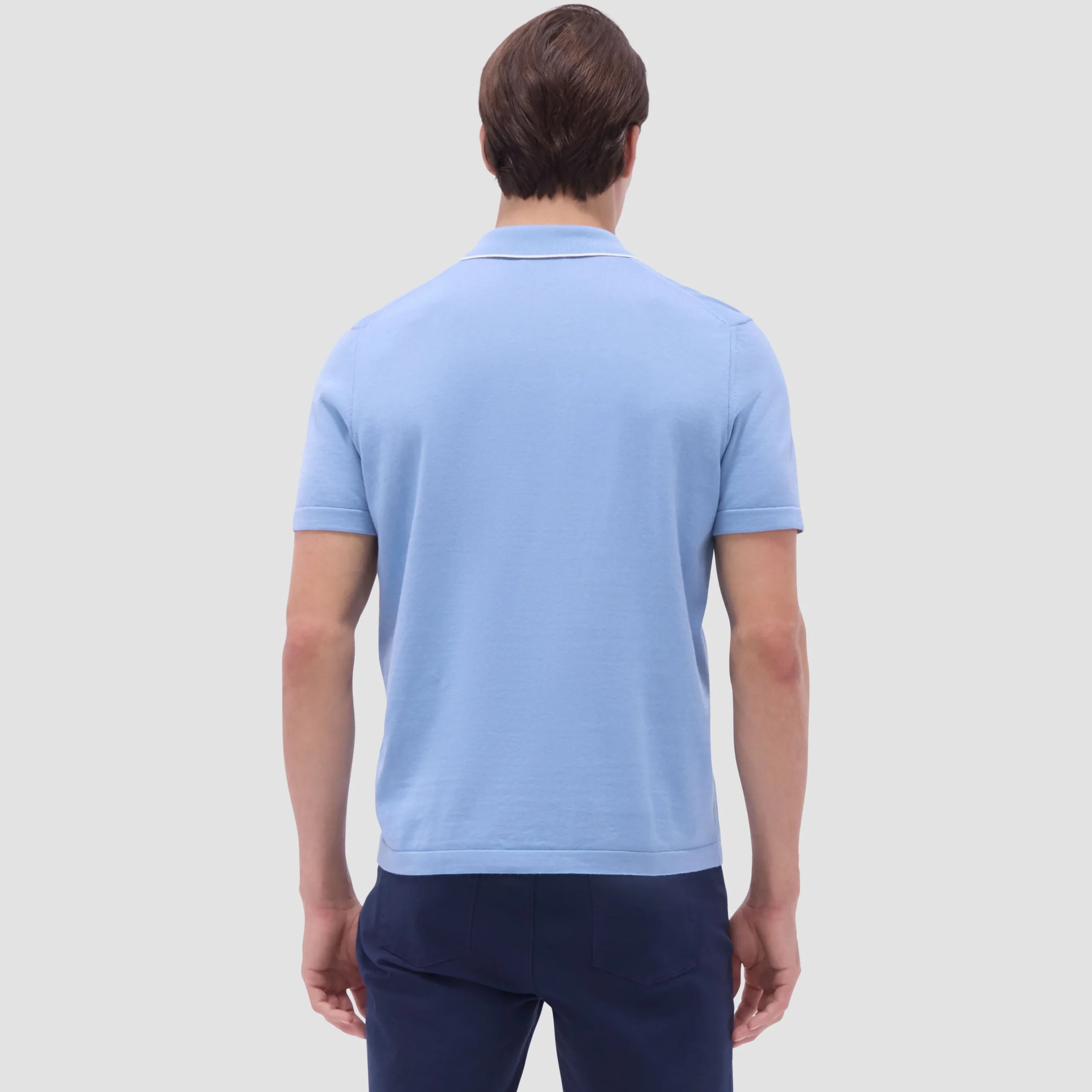 Jersey Knit Short Sleeve Johnny Sweater