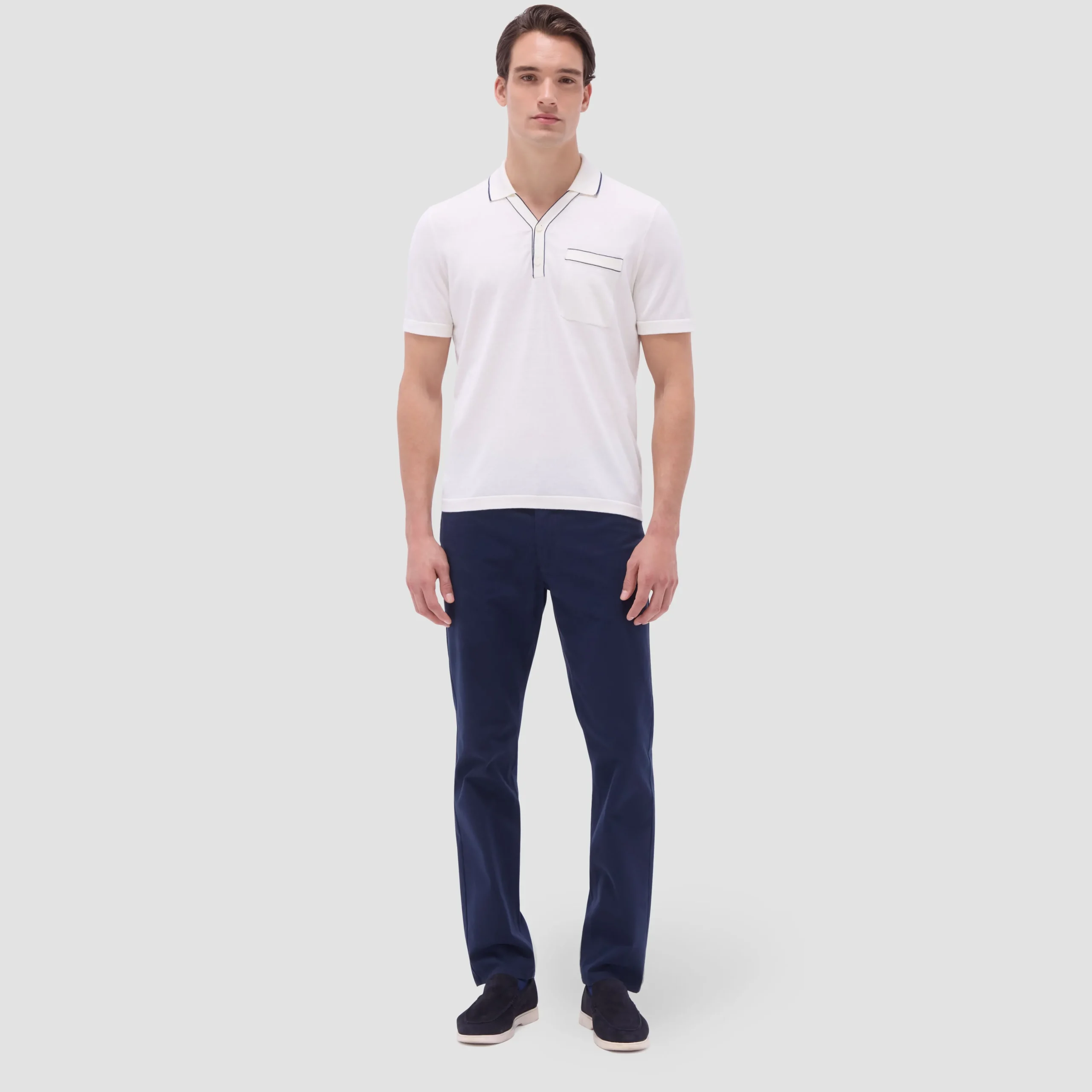 Jersey Knit Short Sleeve Johnny Sweater