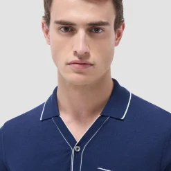 Jersey Knit Short Sleeve Johnny Sweater