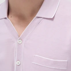 Jersey Knit Short Sleeve Johnny Sweater