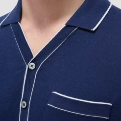 Jersey Knit Short Sleeve Johnny Sweater