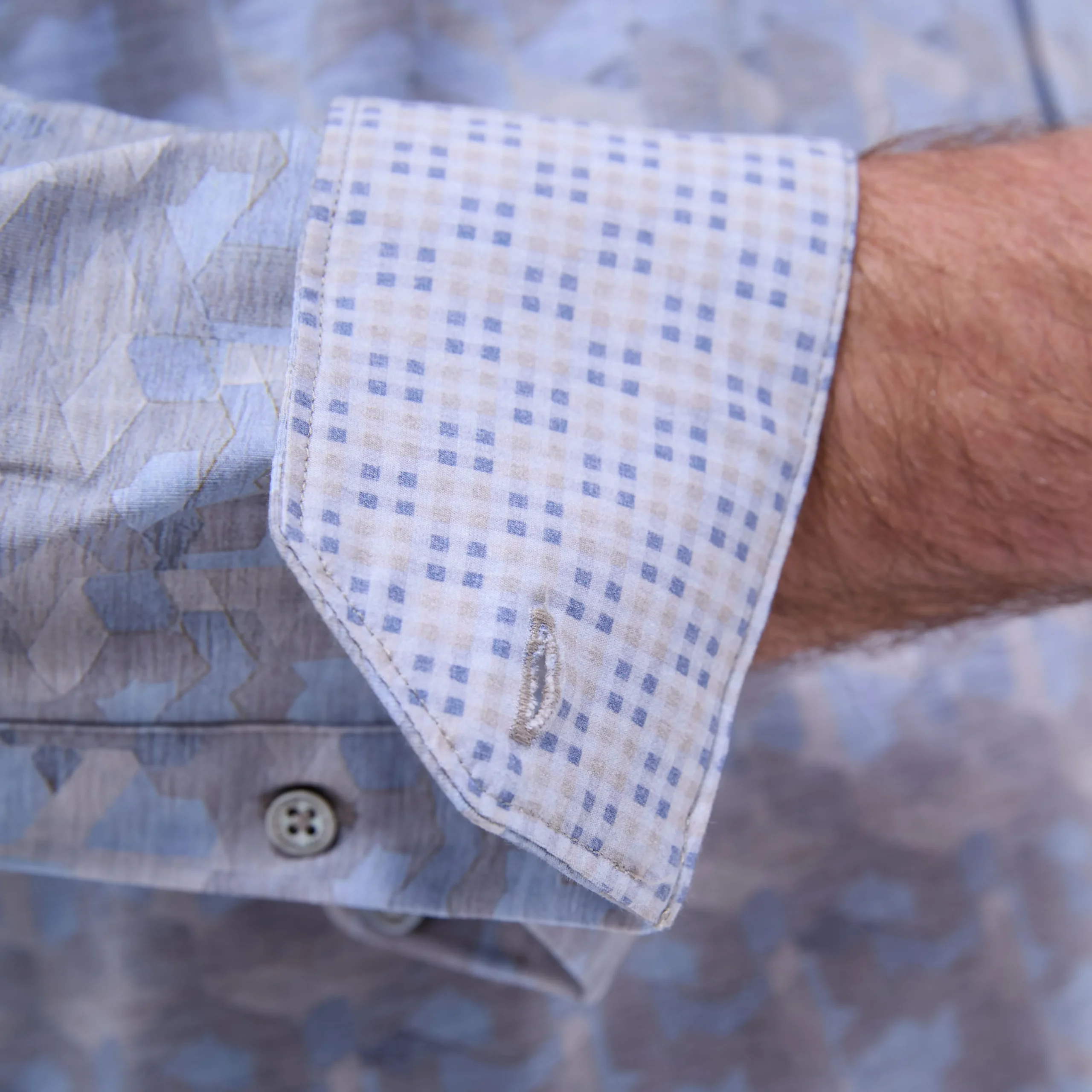 Jimmy Double-Sided Abstract & Check OoohCotton Shirt