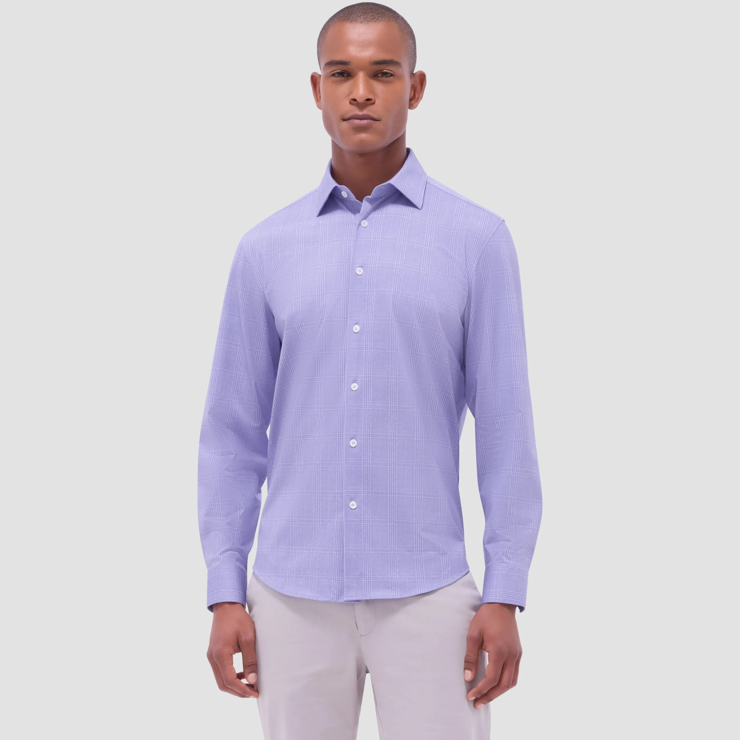 Jimmy Double-Sided Glen Plaid & Herringbone OoohCotton Shirt