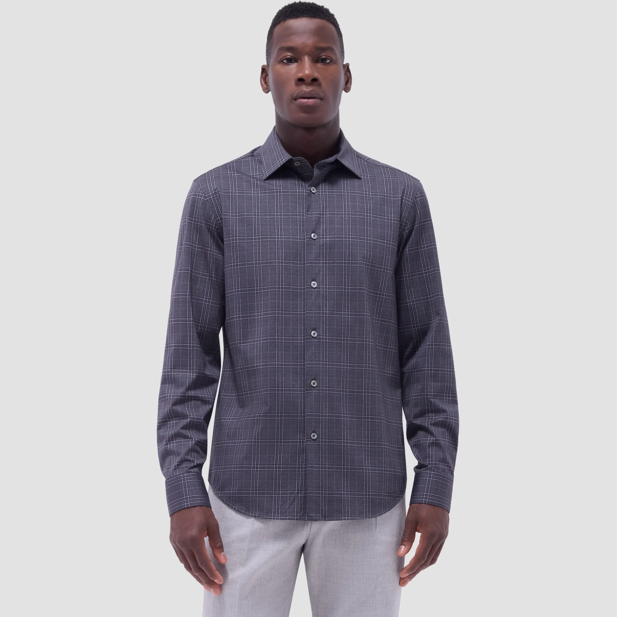 Jimmy Double-Sided Glen Plaid & Herringbone OoohCotton Shirt
