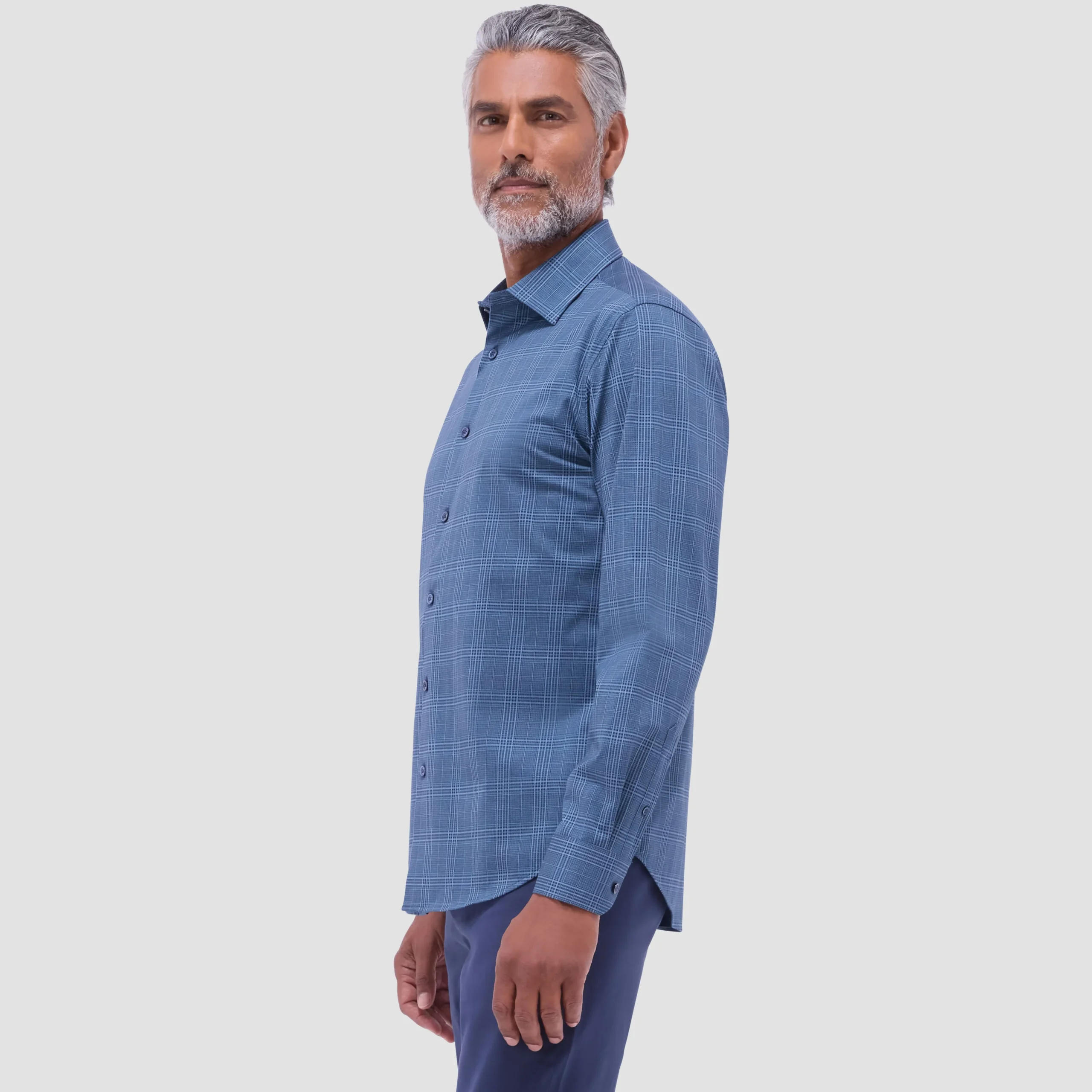 Jimmy Double-Sided Glen Plaid & Herringbone OoohCotton Shirt