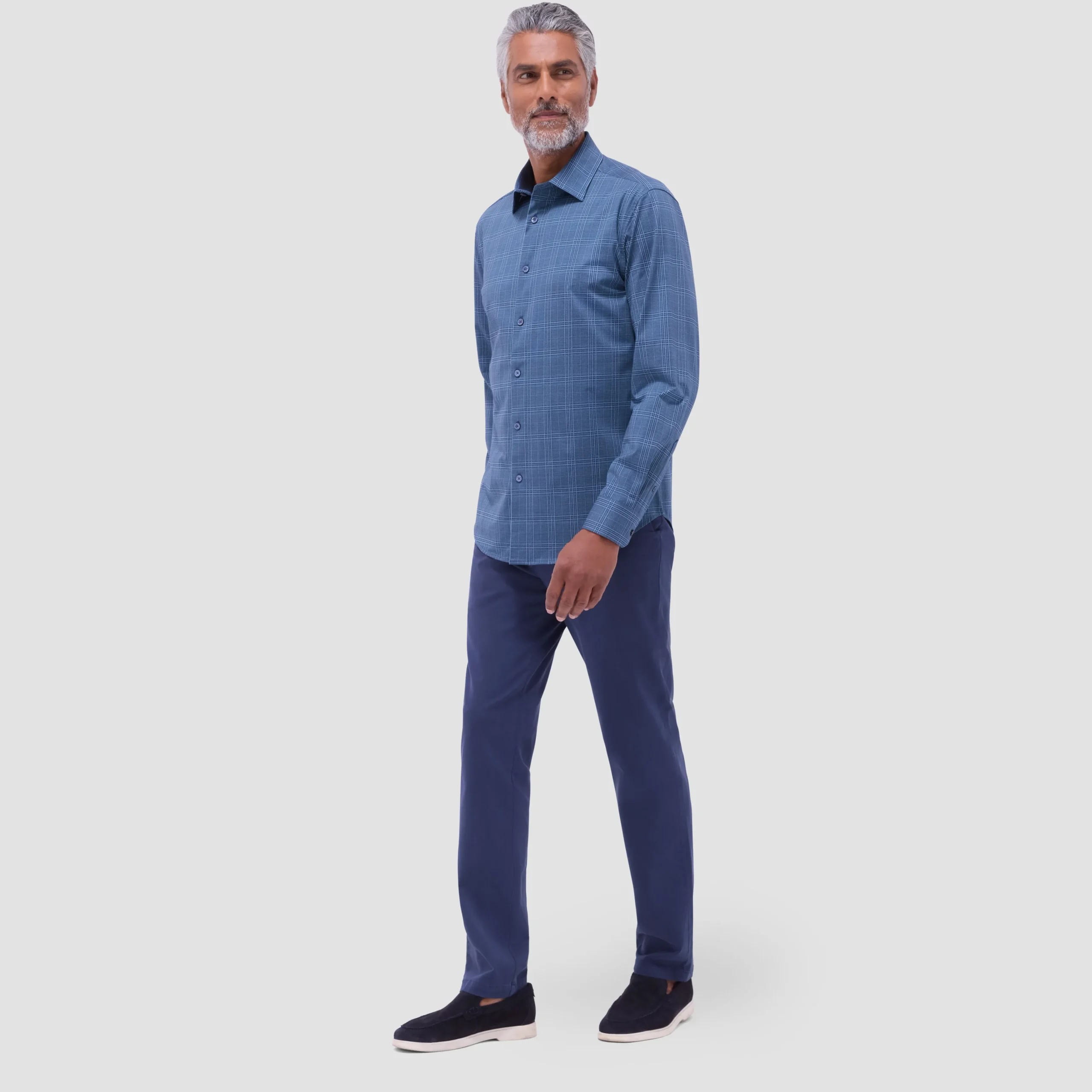 Jimmy Double-Sided Glen Plaid & Herringbone OoohCotton Shirt