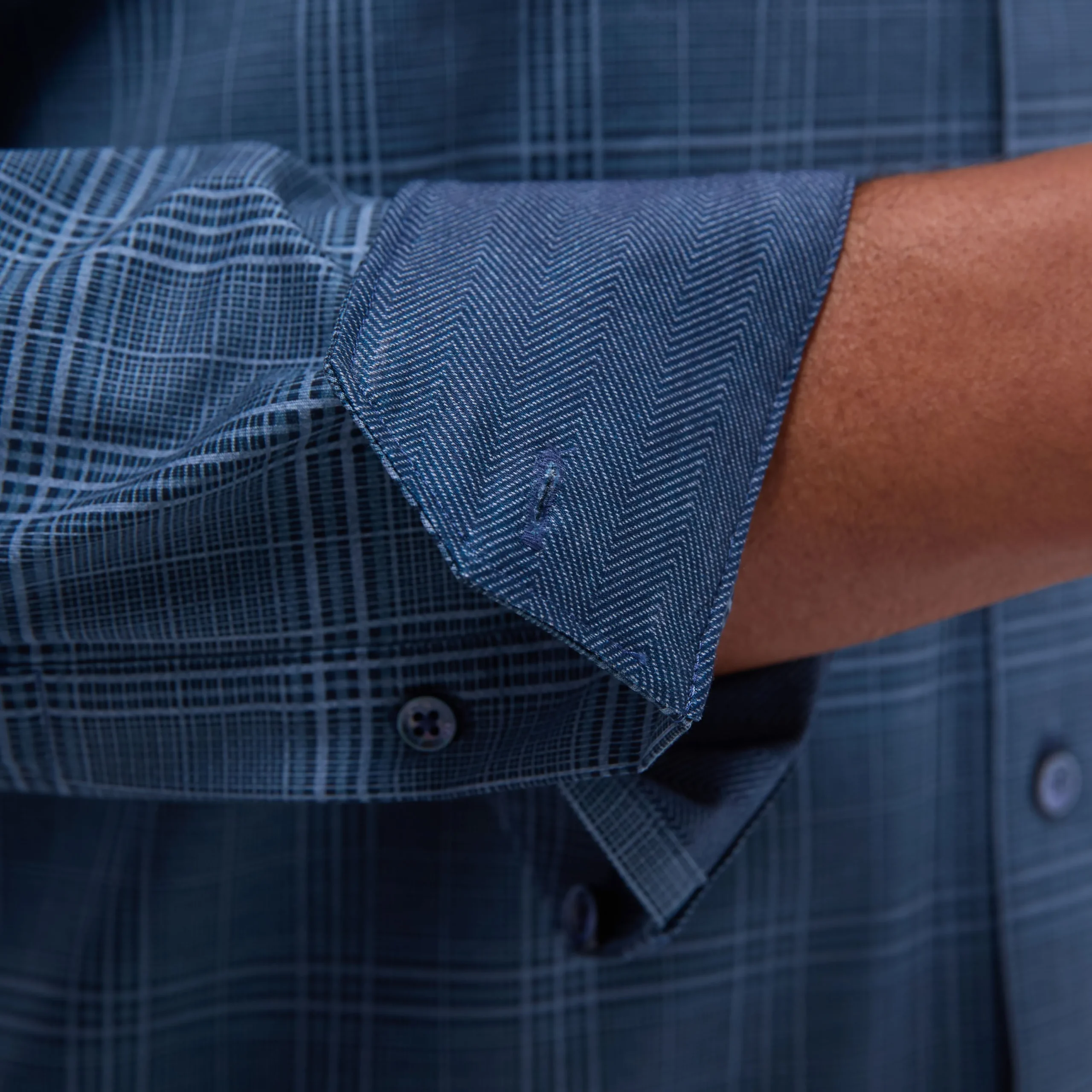Jimmy Double-Sided Glen Plaid & Herringbone OoohCotton Shirt