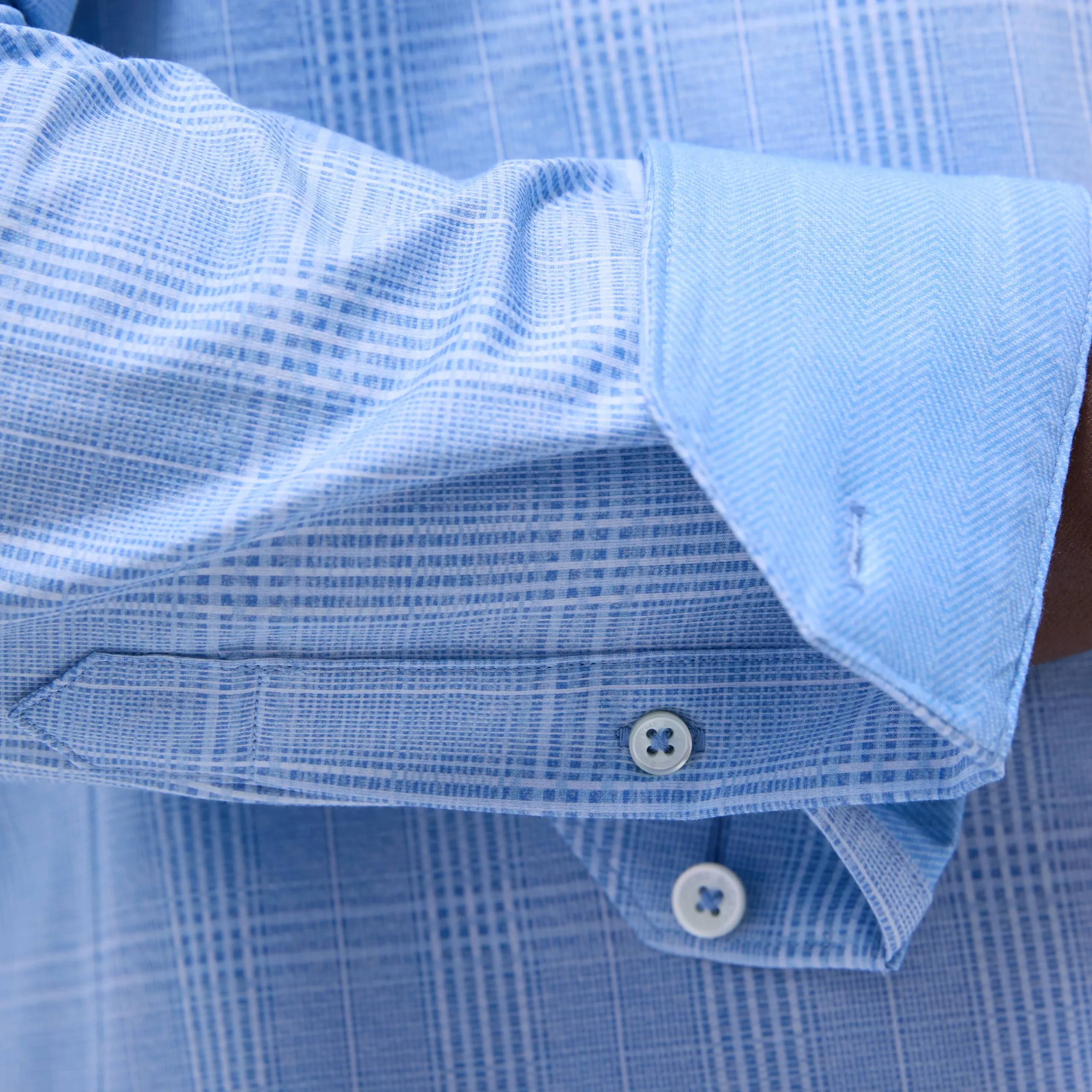 Jimmy Double-Sided Glen Plaid & Herringbone OoohCotton Shirt
