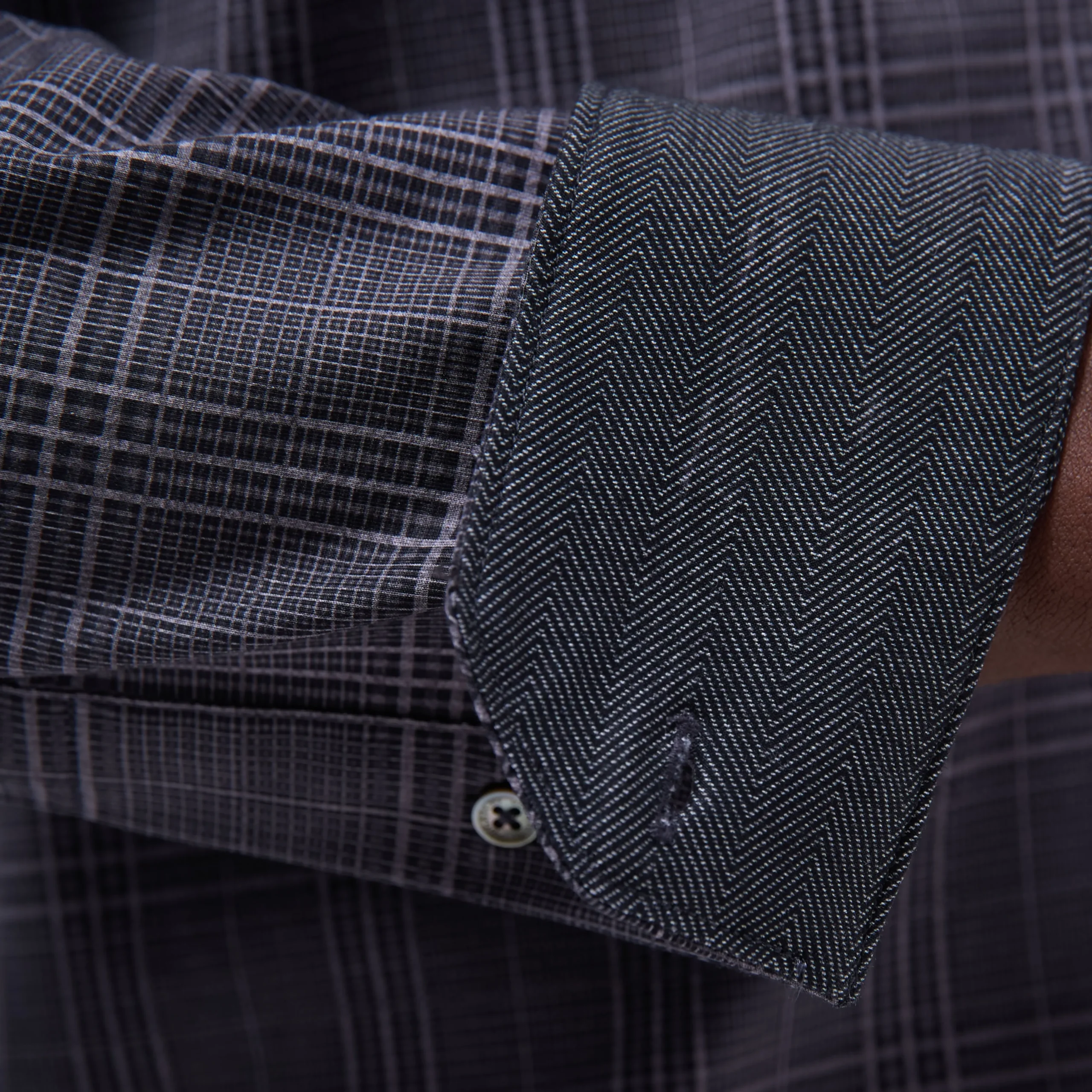 Jimmy Double-Sided Glen Plaid & Herringbone OoohCotton Shirt